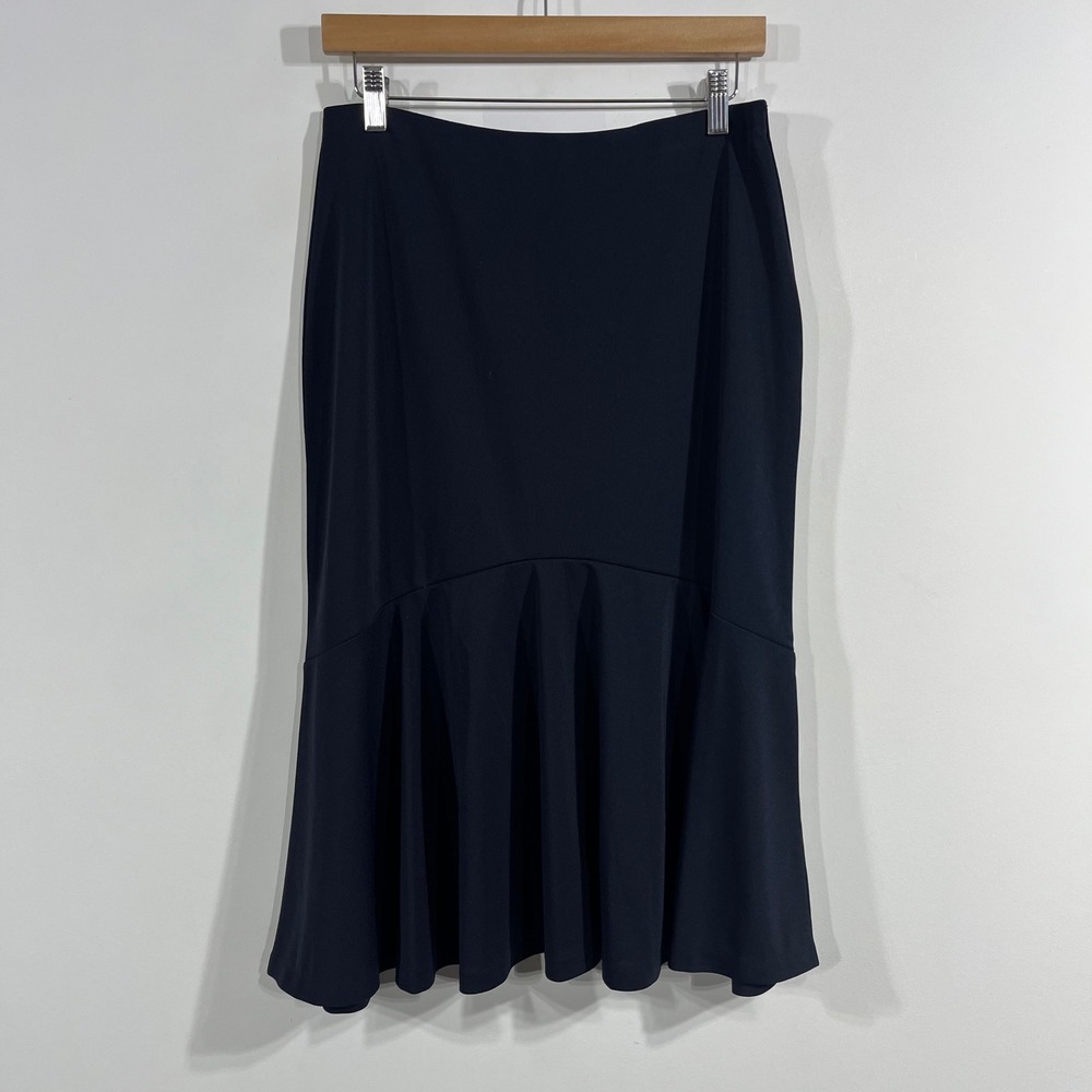 Chaps Old Money 90s Vintage Mermaid Midi Skirt Flounce Flowy Preppy Womens Small